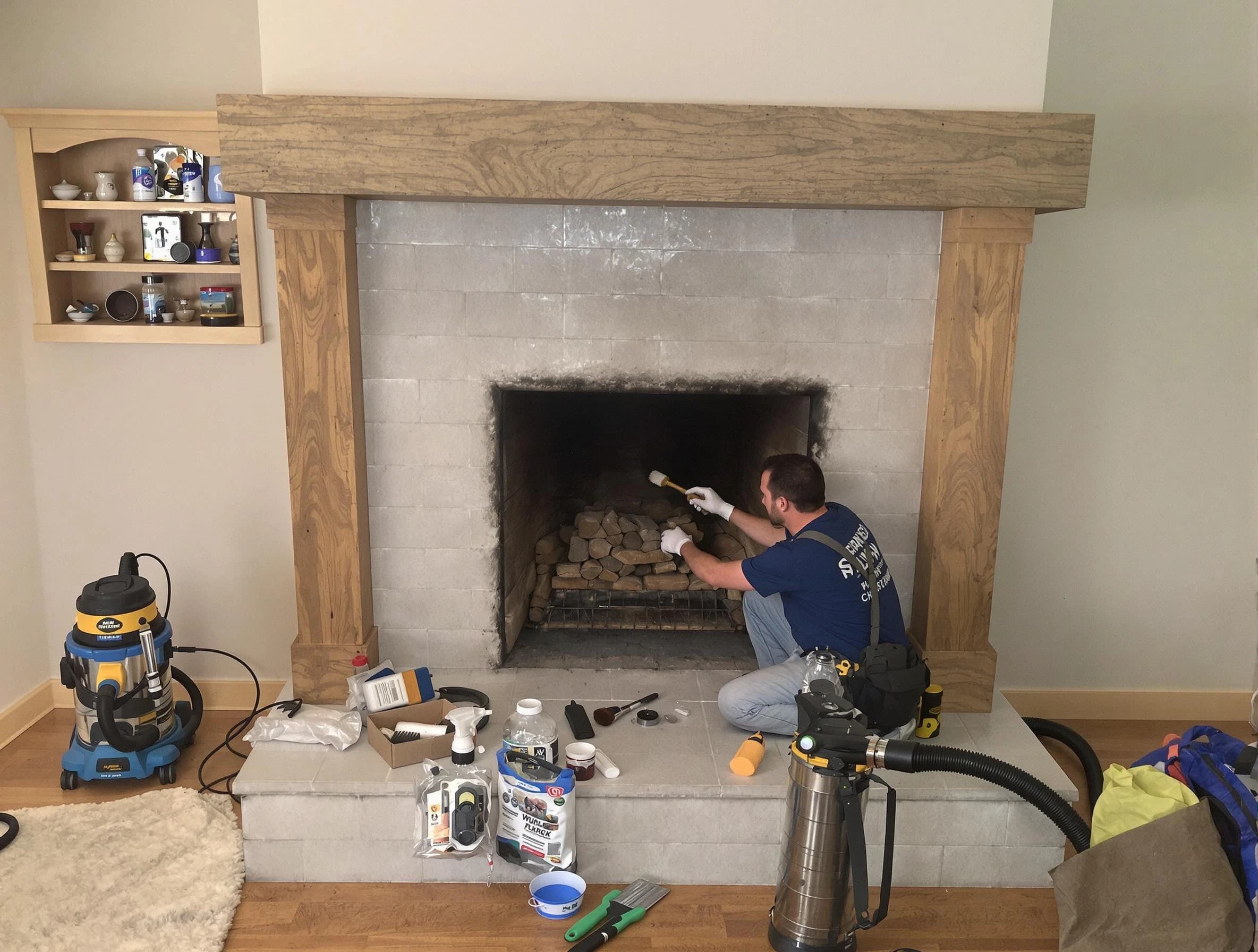 Detailed creosote removal process by Clearfield Chimney Sweep in Clearfield, UT