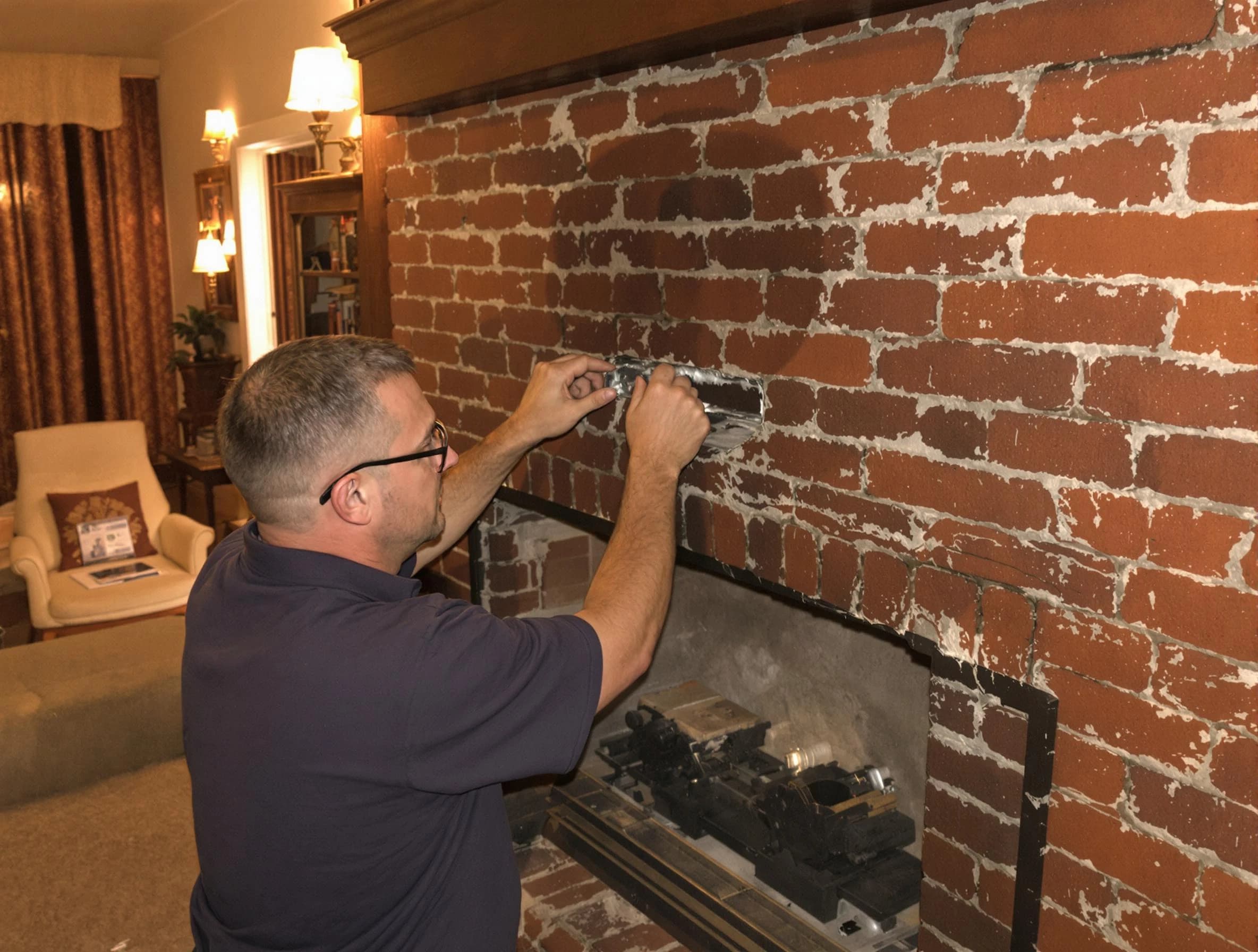 Clearfield Chimney Sweep expert fixing a fireplace in Clearfield, UT