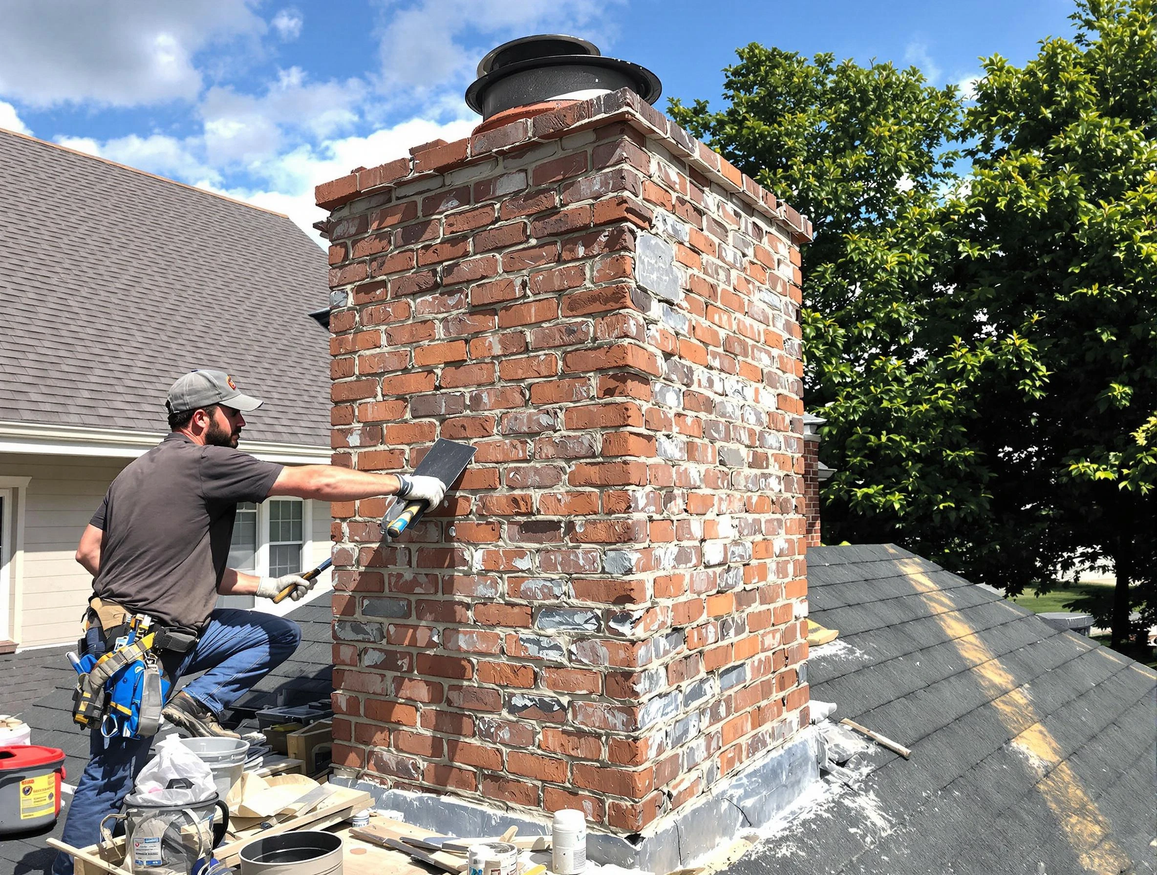 Completed chimney rebuild by Clearfield Chimney Sweep in Clearfield, UT