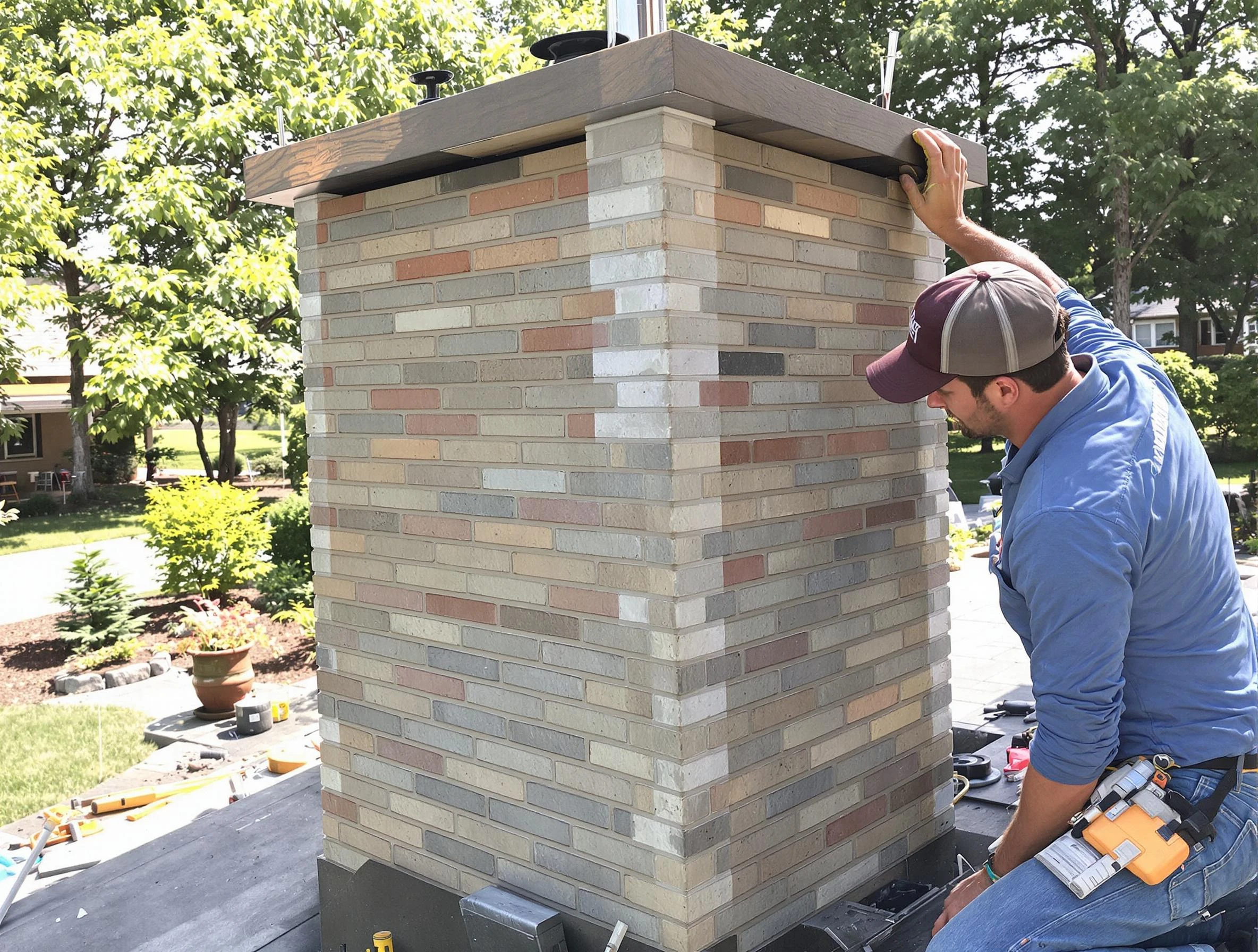 Clearfield Chimney Sweep completing a modern chimney remodel in Clearfield, UT
