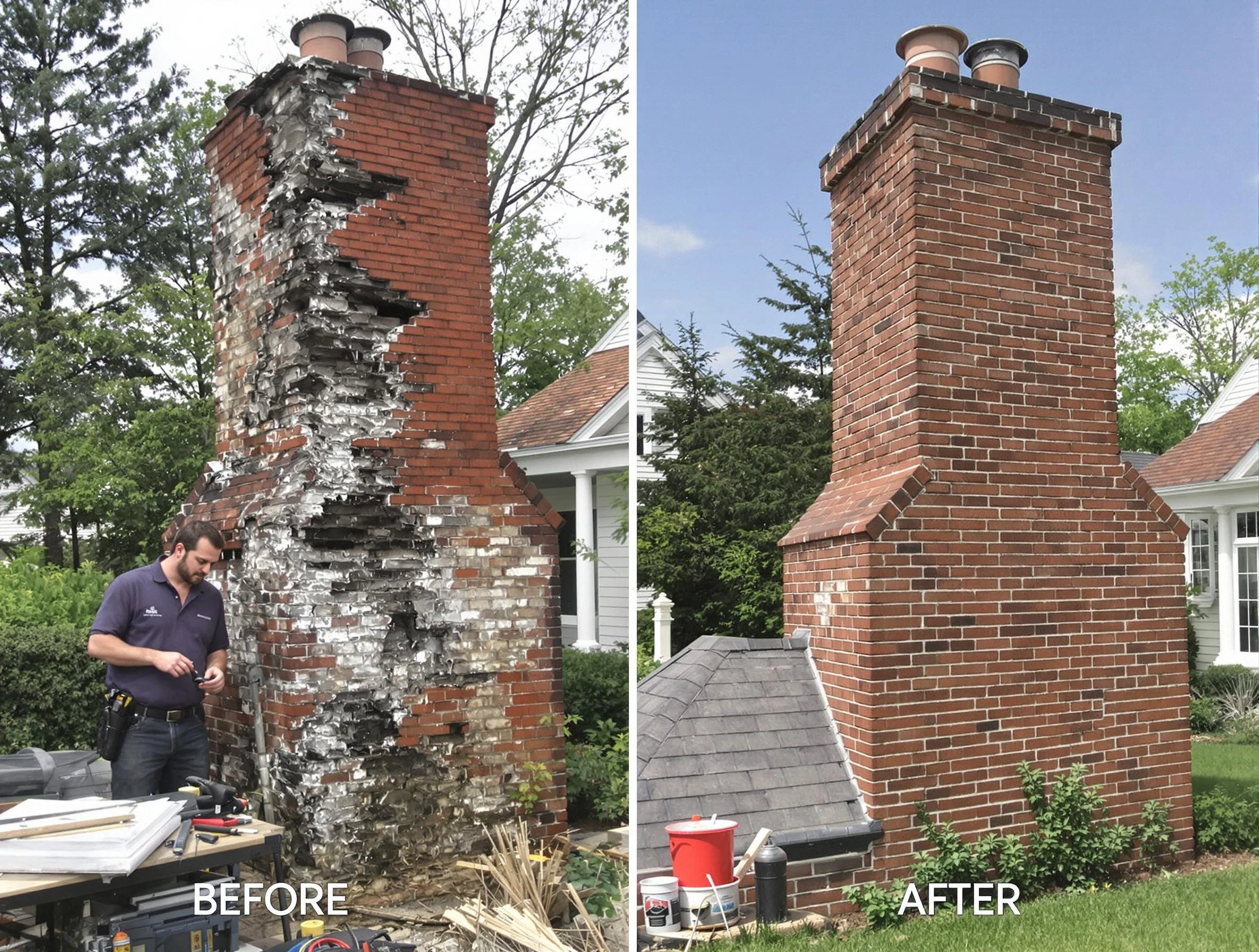 Clearfield Chimney Sweep performing a full chimney restoration in Clearfield, UT