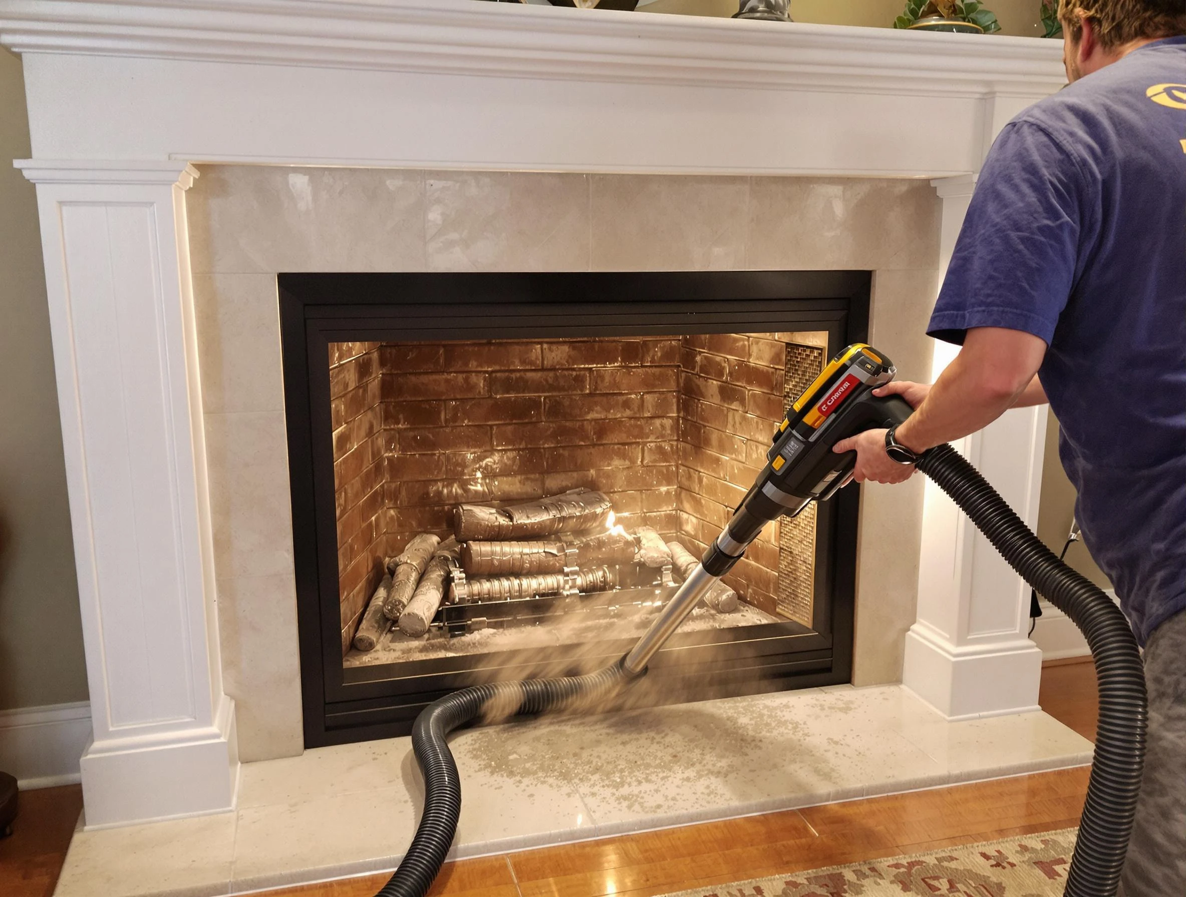 Fireplace cleaning performed by Clearfield Chimney Sweep in Clearfield, UT
